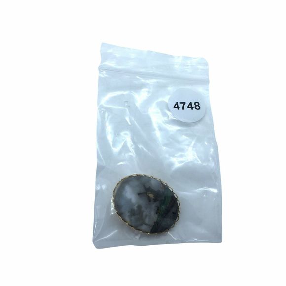 Windmill Brooch Pin Vintage Women's Dark Weather Painted Porcelain And Gold Tone - Picture 5 of 12